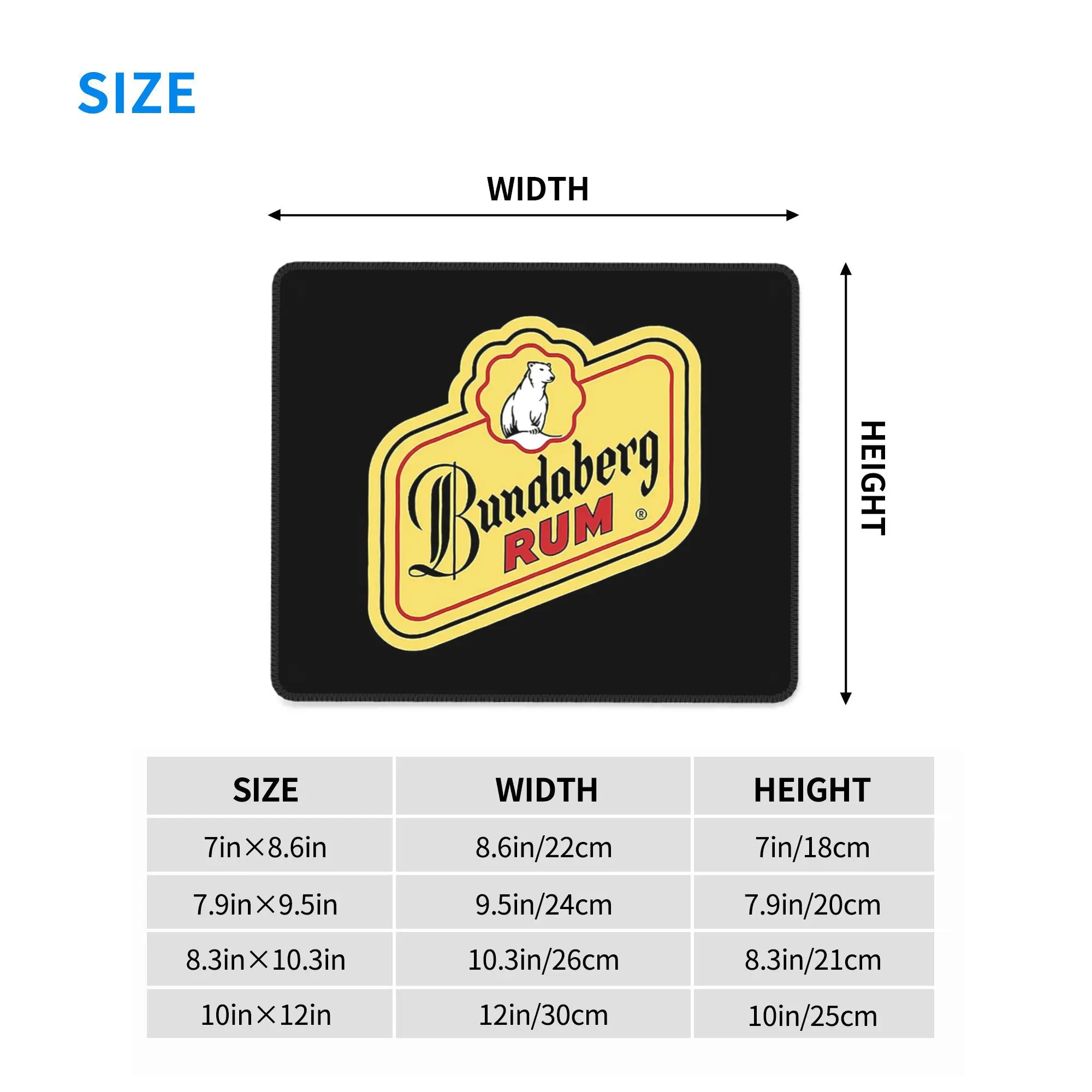 Official Merchandise of bundaberg rum logo Classic Mouse Pad Computer Keyboard Mouse Mat Gamer PC Laptop Desk Mat Table Mats