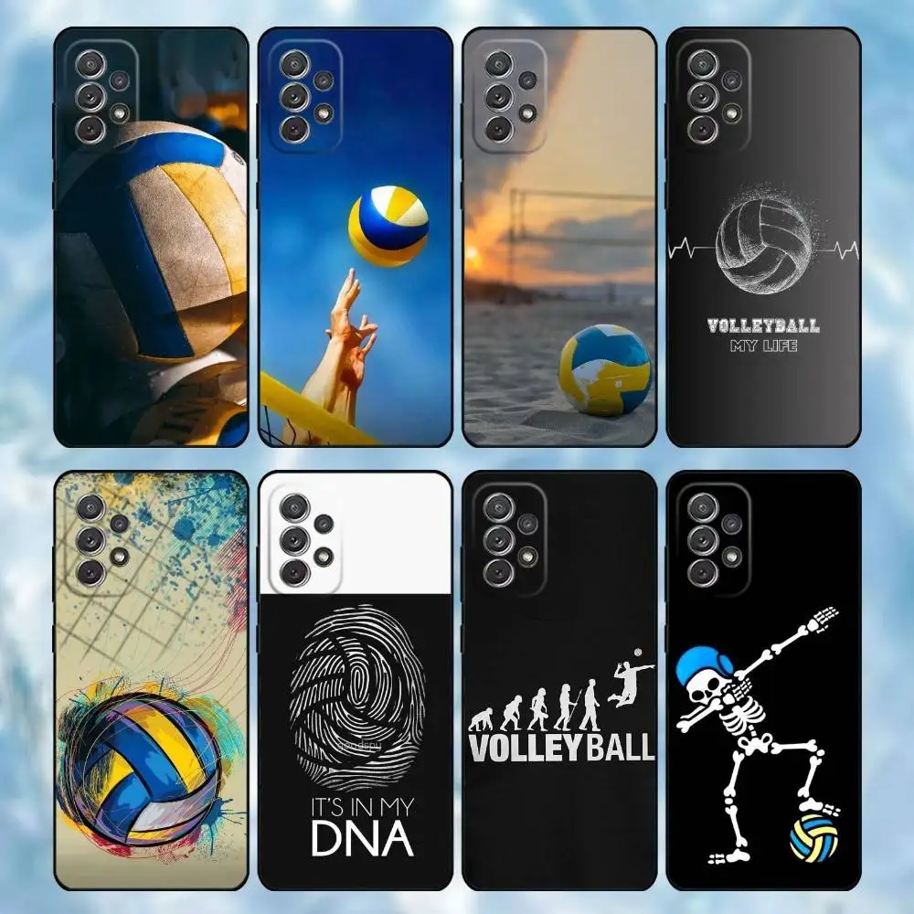 

Sport Beach Volleyball Phone Case For Samsung S25,S24,S21,S22,S23,S30,Ultra,S20,Plus,Soft Silicone Black Cover