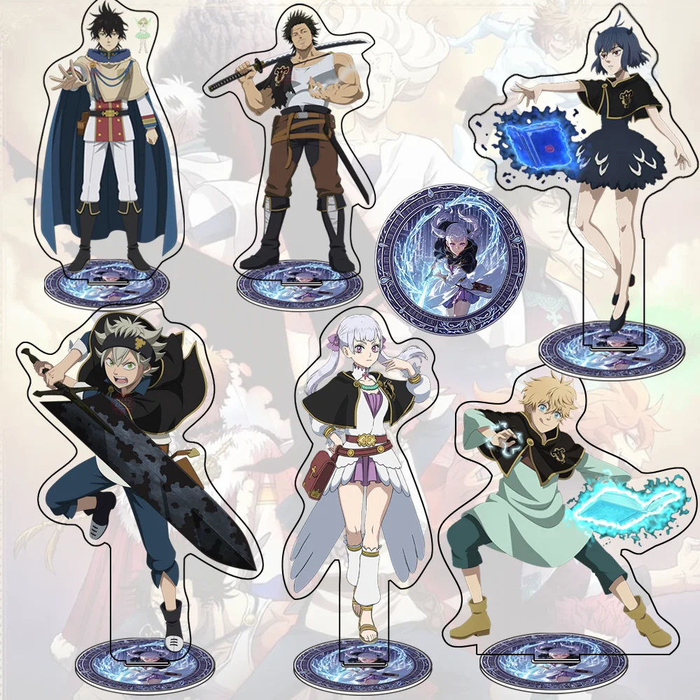Llavero acrílico de 15 cm de Asta, Yuno, Grinberryall y Noelle Silva del anime Black Clover, decoración de ambiente para escritorio, regalo para niños.