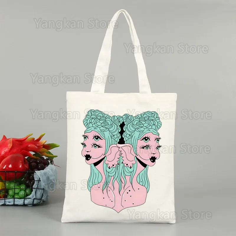 Melanie Martinez Manga Aesthetic Y2k Dames Portals Eco Environmental Shopper Bag Cartoon Canvas Shoulder Bag Harajuku