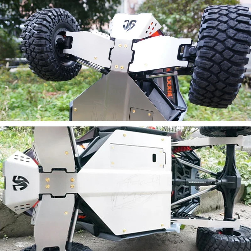 

1/6 LOSI SUPER ROCK REY Traction Stainless Steel Chassis Armor Front Rear Axle Battery Cover Bottom Guard Crash Protector Plate