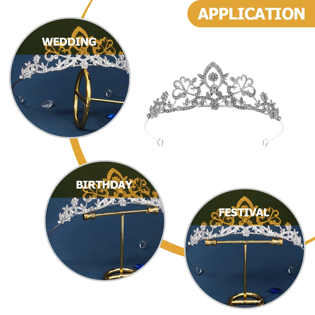 

Vintage Headgear Rhinestones Bride Hair Accessory Manual Crown for Women Wedding Bridal Headpiece Headpieces Banquet