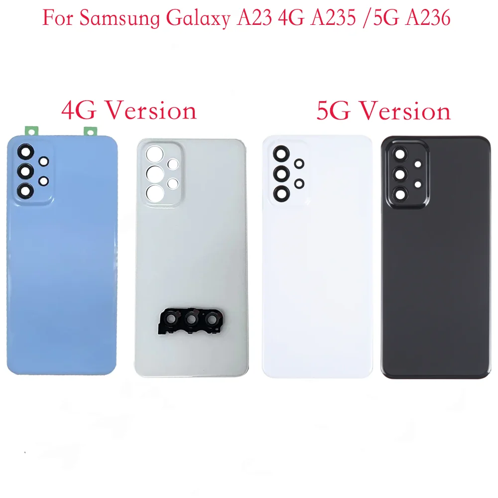 Batter Cover For Samsung Galaxy A23 4G 5G A235 A236 Battery Case Housing Chassis Back Cover With Camera Lens Repair Parts