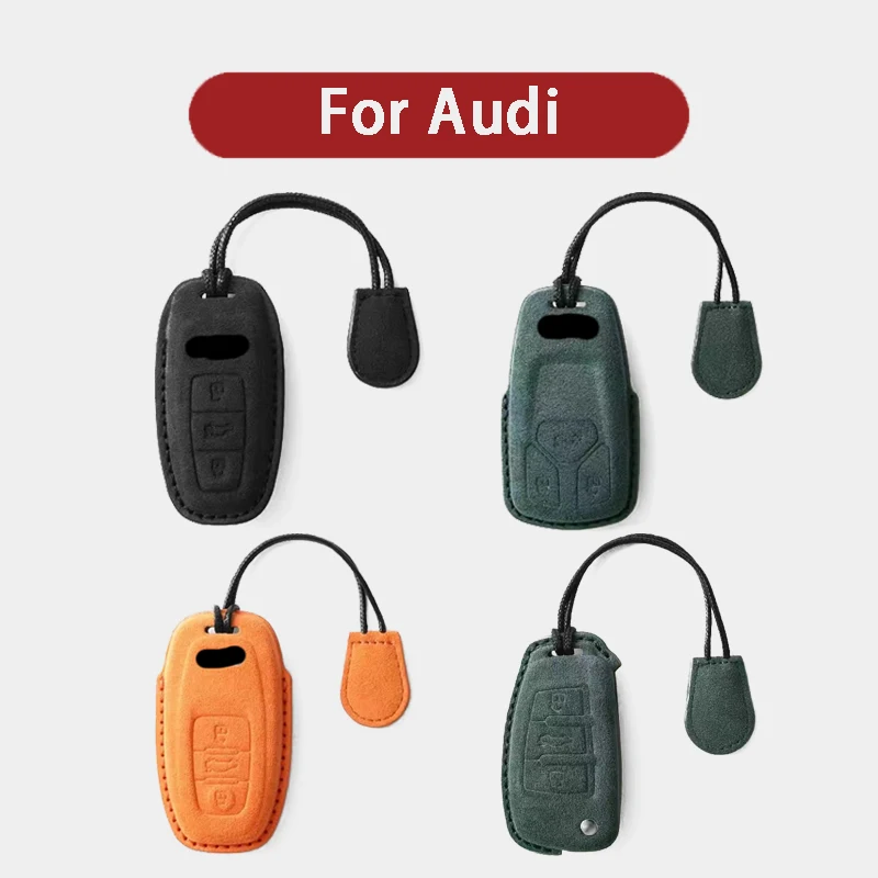 

Suede Leather Car Key Case Cover Shell For Audi A1 A3 8P A4 A5 A6 C7 A7 A8 8S S3 S7 S8 R8 Q2 Q3 Q5 Q7 Q8 SQ5 TT TFSI RS Keychain