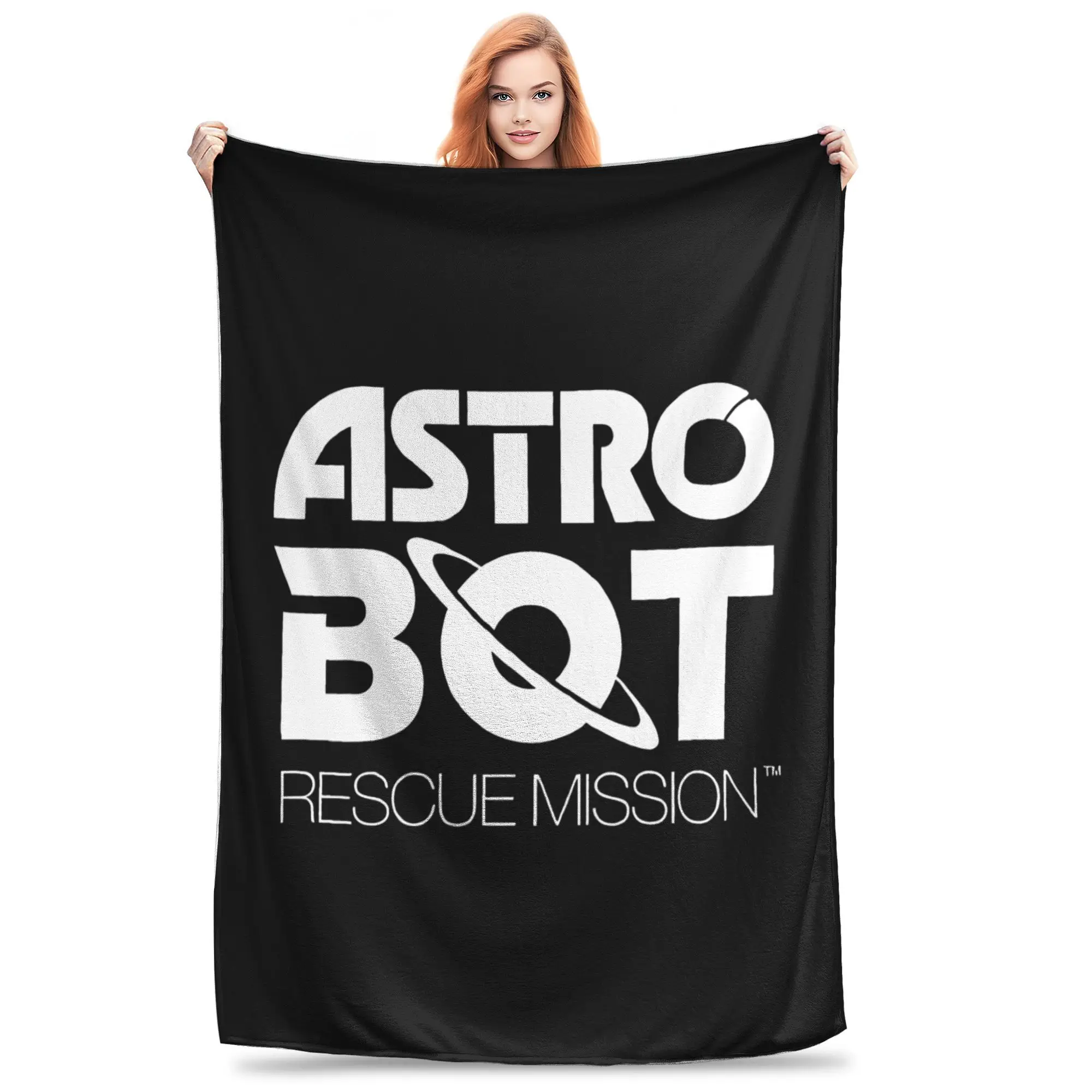 ASTRO-BOT Rescue Mission WHITE Blankets Flannel  Cozy Ultra-Soft Throw Blankets for Sofa Plush Thin Quilt