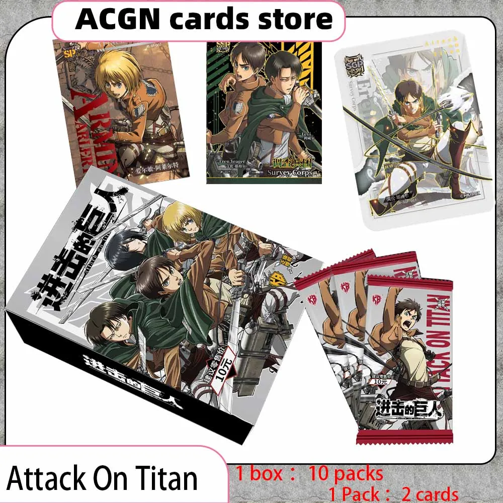 

2024 Anime Attack On Titan Eren Jaeger Mikasa Collection Cards Kids Birthday Game Gift Cards Table Toys For Family Christmas