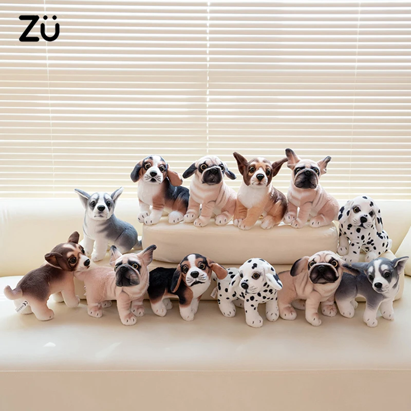 20cm 8 inches Plush Dog Soft Toys Kawaii Baby Dalmatian Bulldog Beagle Chihuahua Stuffed Animal Cute Gift for Girl Boy Xmas