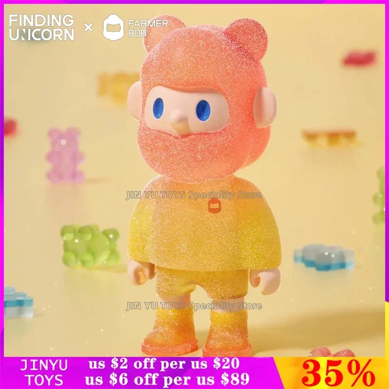 Finding Unicorn Farmer Bob Gummy Bear 65% Series Hanging Cards Toys Cute Anime Action Figure Limited Edition Elevator Collection