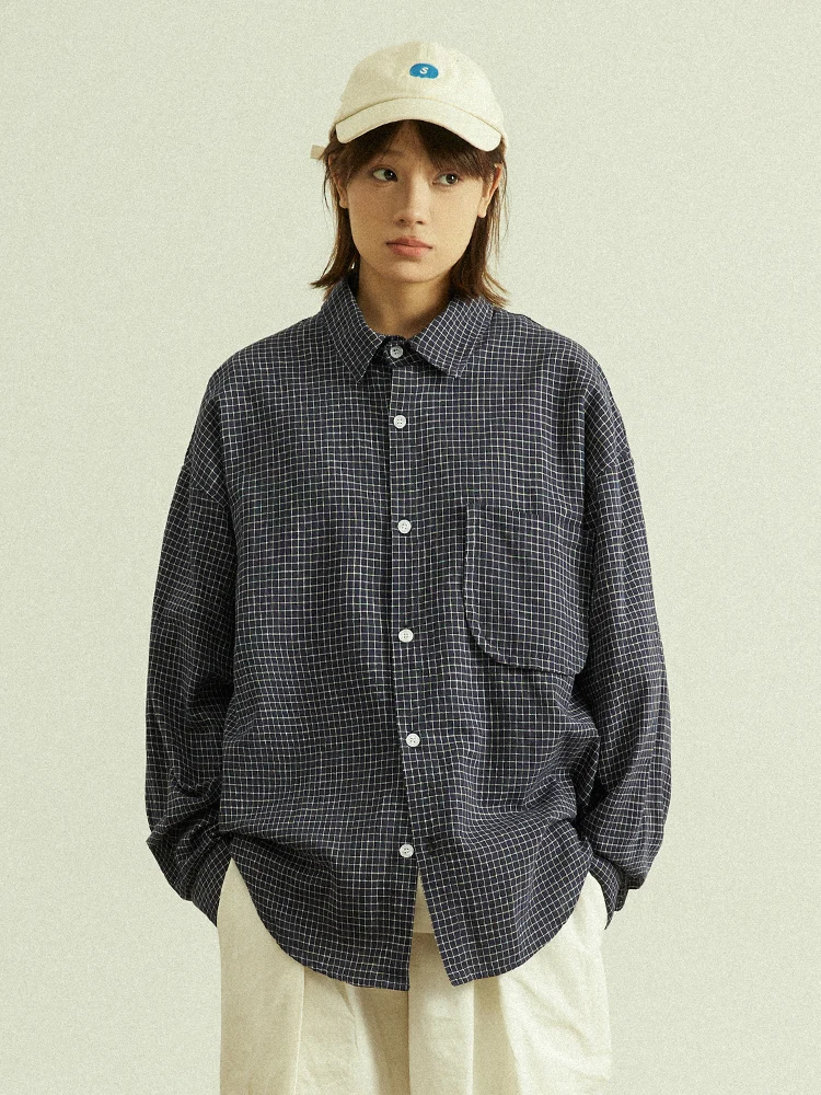 

GoodNorth Japanese Sle Vintage Long Sve irt Jaet Loose Casual Men's Fine Cheered Loose Fit All-Match Cotton irt