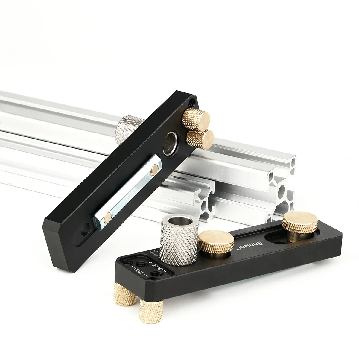 Aluminum Profile Track Drill Guide for Vertical Puncher for 20#30#40# Aluminum Profiles, With Sliders and M6 Countersunk Step Dr