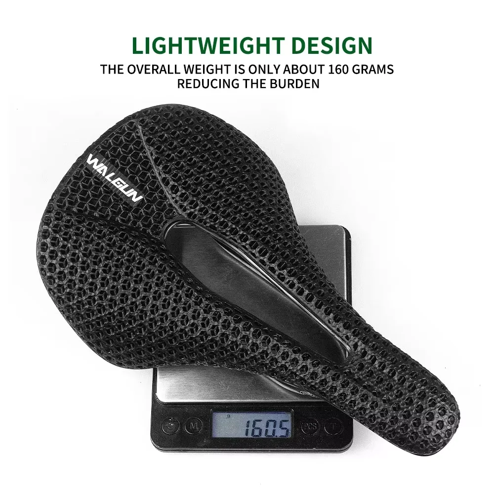 Walgun 143mm Ultralight Full Carbon 3D Printed Saddle 160g Bicycle Seat Road MTB Mountain Gravel Seating For Men Women Bike Part