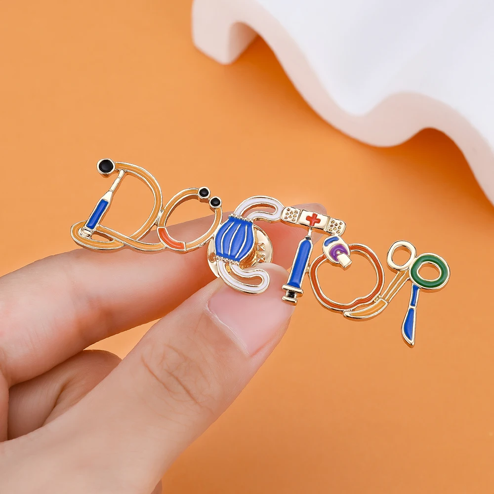 Hanreshe Medical Doctor Enamel Brooch Creative Pin Badge Medicine Jewelry for Nurse Surgeon Backpack Lapel Accessories
