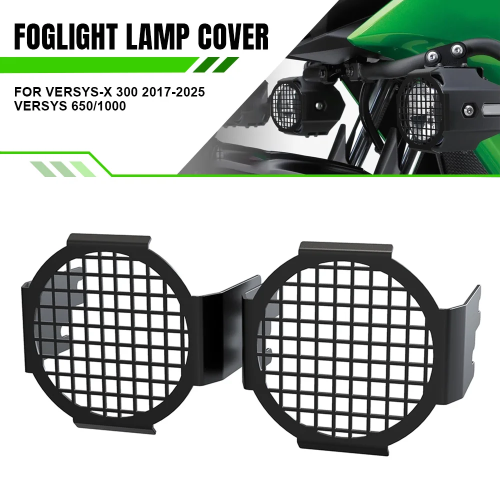 

Motorcycle Spotlight Auxiliary Light Cover Fog Light Protector Guards For Kawasaki Versys-X 300 2017-2024 2025 Versys 650/1000