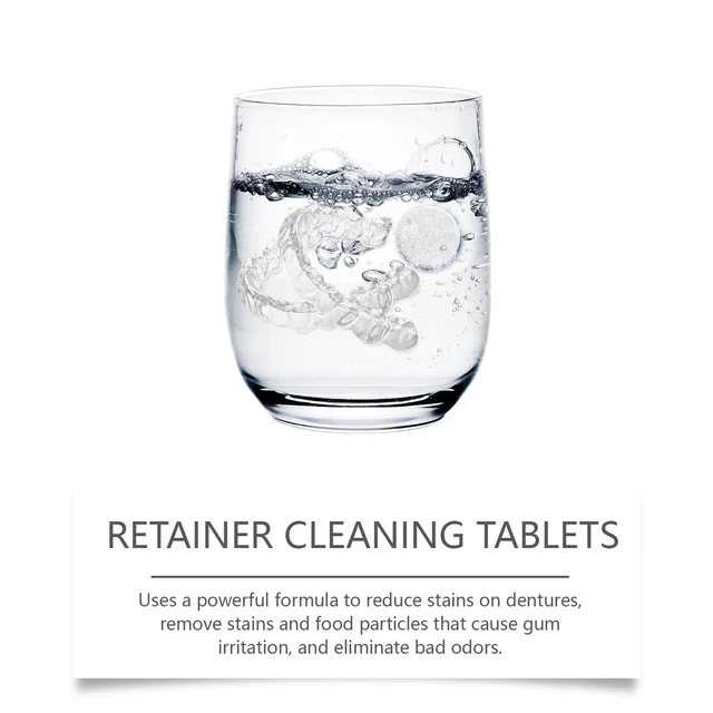 Denture Cleansing Tablet Whitening Remove Tooth Plaque Reduce Odor Oral Mouth Hygiene Care Fresh Breath Retainer Cleaner Tablets 5