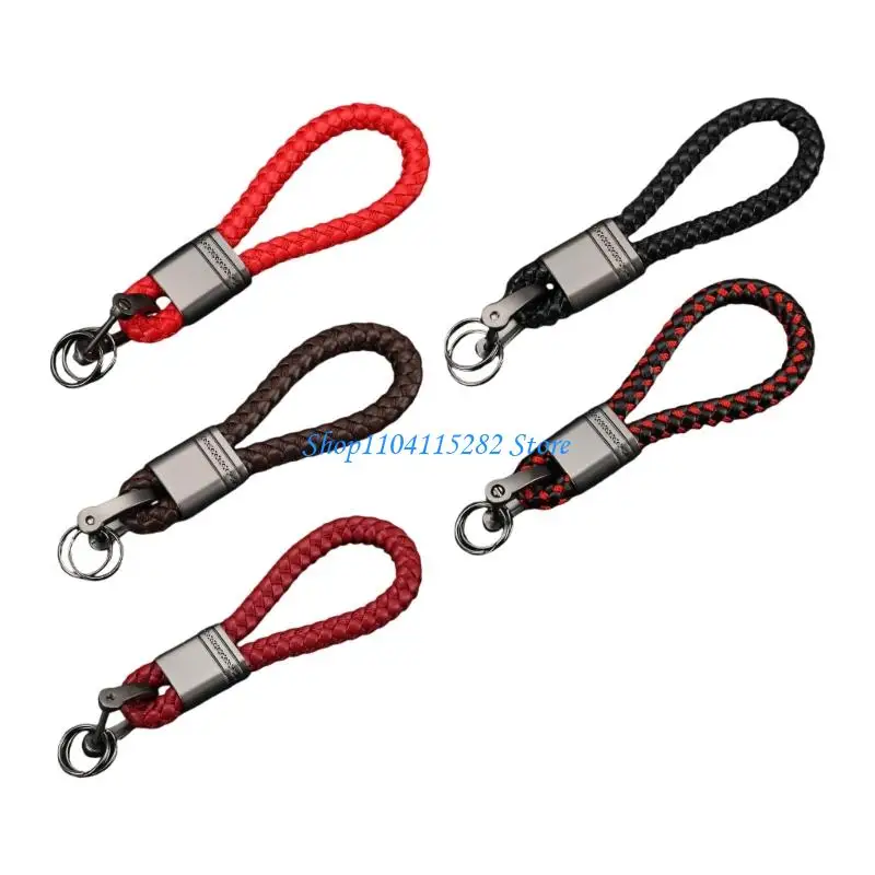 

Braided Rope Car Keychain Leather Aluminum Designs Automotive Rings Upgrades