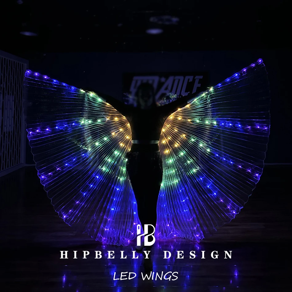 

Belly Dance Accessories Led Wings Led Lights Props and Costumes For Adult Stage Performance Practice Colorful Golden Wings