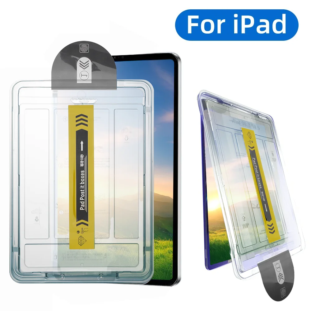 For iPad 5/6/7/8/9th Screen Protector Film Tempered Glass with Template for Air4/5 Mini6 Air3 Pro 11/12.9 Magical Anti-Burst