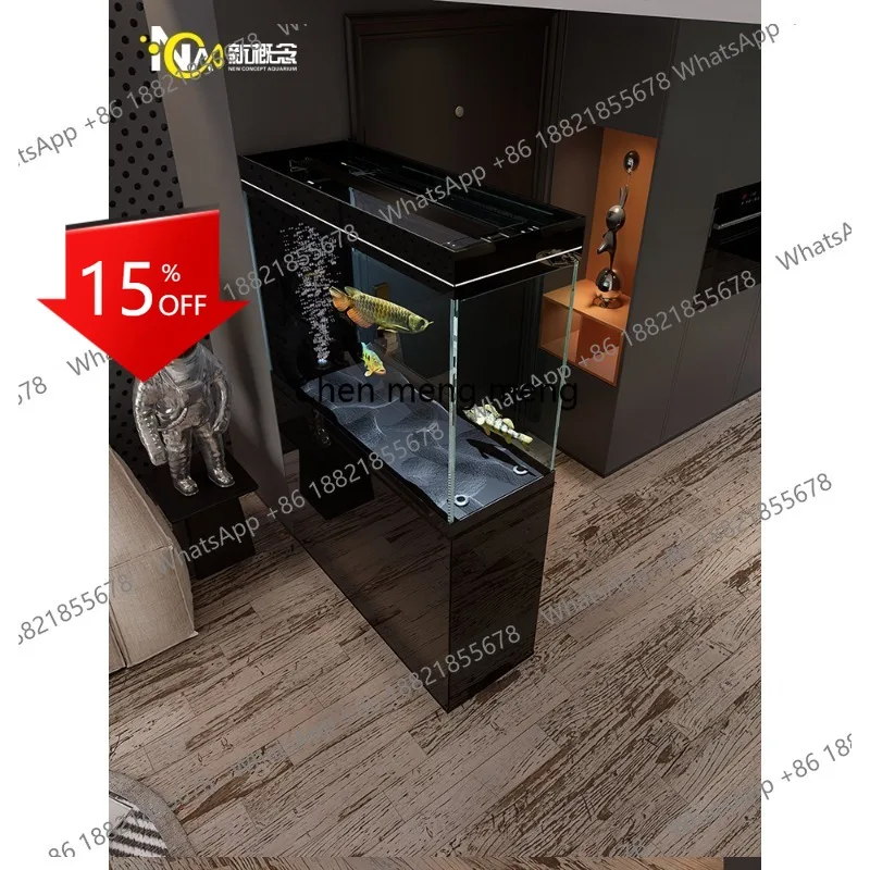 E153 Fish tank living room 2026 new small glass tank ecological ancient method new bottom filter smart cabinet integrated aquari