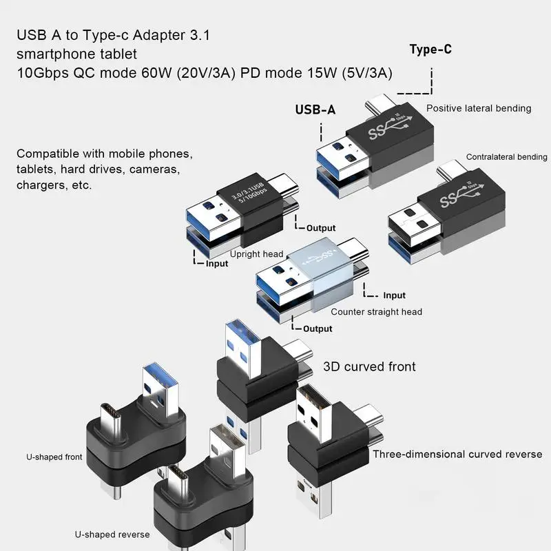USB C zu USB Adapter Typ C zu USB ein otg Stecker Adapter einfach zu tragen Mini Größe Adapter mit Aluminium Shell für Daten