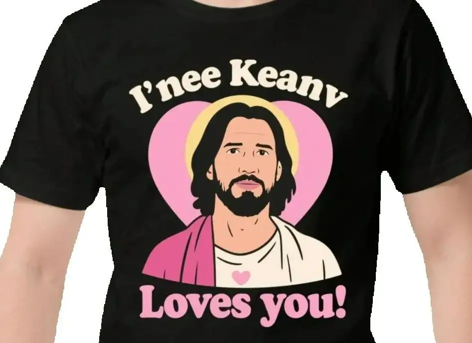 

Jesus Keanu Loves You - Meme Retro Pastel Cute Pun T-Shirt size S-3XL