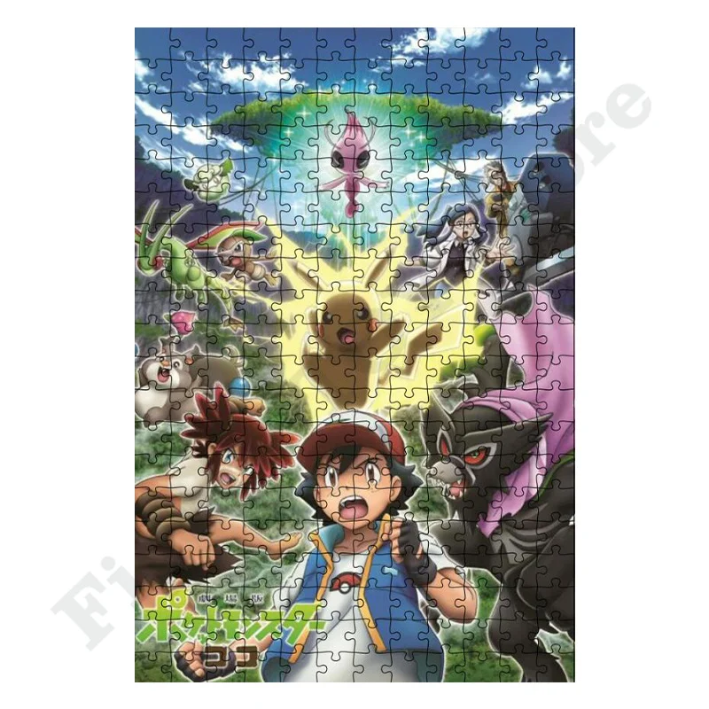 Diy Puzzle Photo Anime Pikachu Puzzle 300 500 1000 Pieces Adult Toy Decoration Collection Cartoon Pokemon Kid\'s Gift Home Decor