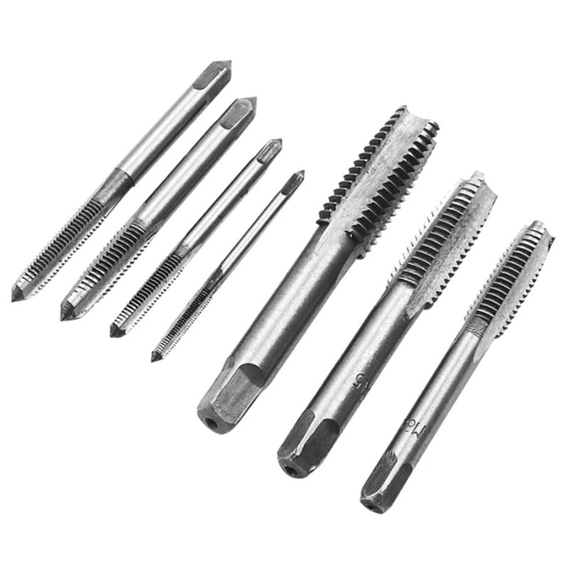 7Pcs Male Thread Tap Set Metal Meters Drill Bit M3 M4 M5 M6 M8 M10 M12 Metric Impact Thread Plug Tap Mechanical Workshop Tools