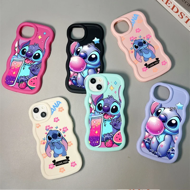

Красочный чехол для телефона Bubbles Stitch Angel для IPhone 17 16 15 Pro Max Plus 17 Air 16E ярких цветов, мягкий силиконовый модный чехол