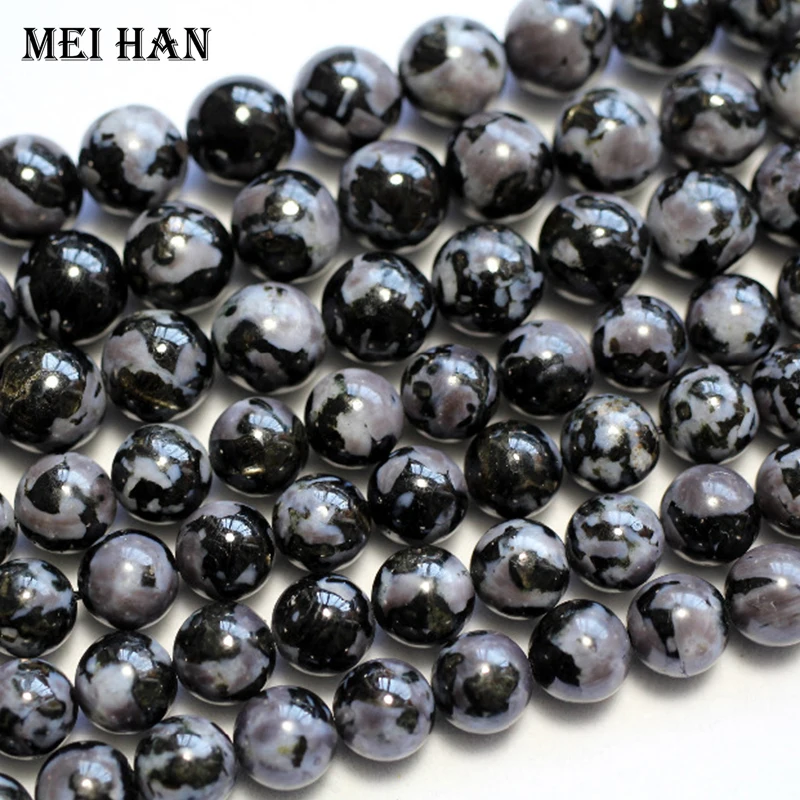 Meihan Natural Gabbro 6mm 8mm 10mm smooth round loose beads for jewelry making design diy bracelet necklace