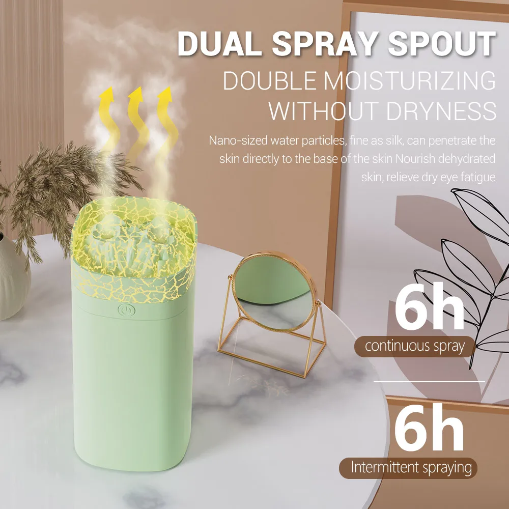 600 مللي مرطب صغير 600 مللي مرطب ضباب بارد بالموجات فوق الصوتية المحمولة مع ضوء ملون USB H2O المرطب للسيارة المنزلية