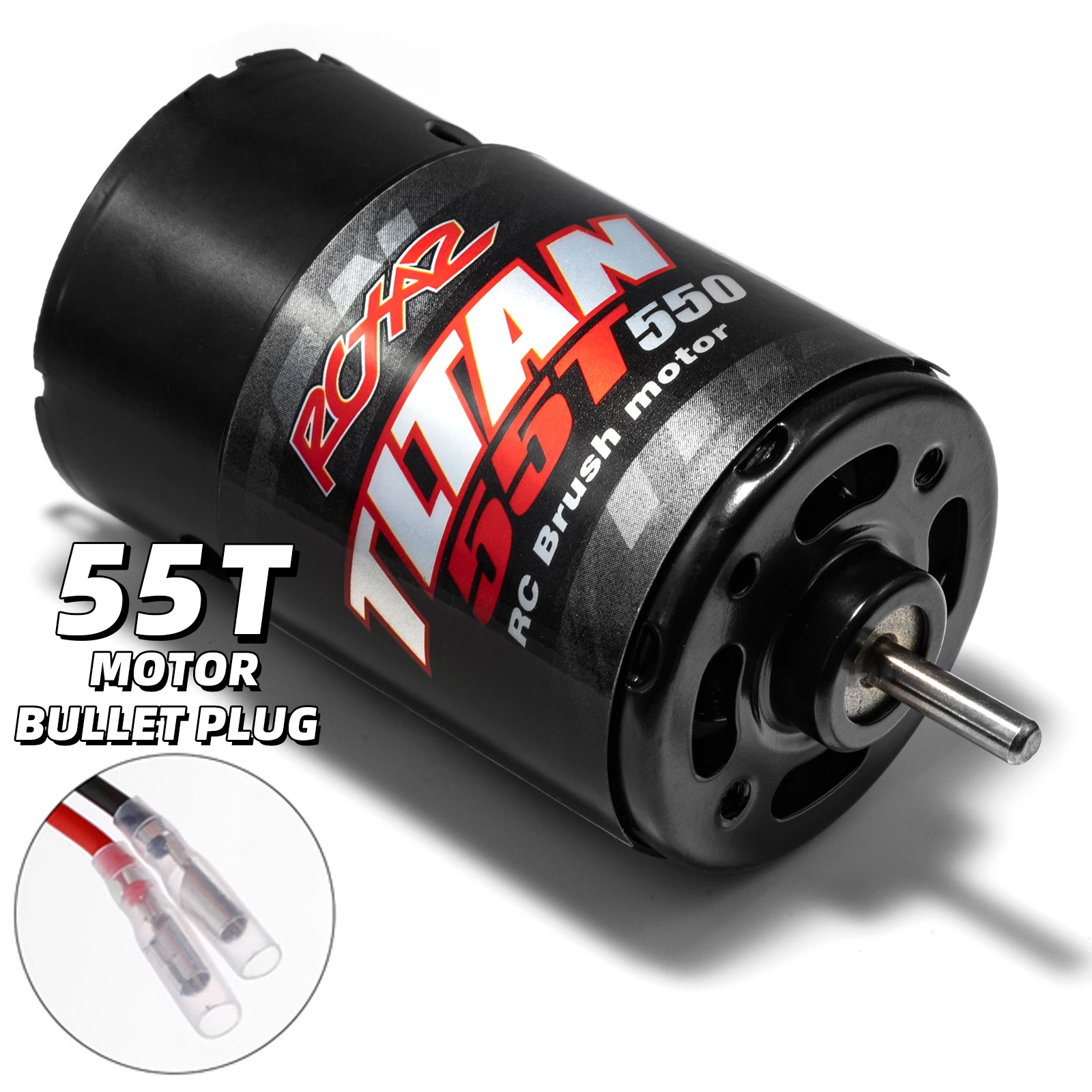 

RC Car 550 55T Motor Brushed High Torque Waterproof Motor for 1/10 RC Crawler Axial SCX10 AXI03007 JL 90046 TRX4 TRX6 RC Car Boat Motor 550 Brushed Suitable for Climbing Off-Road