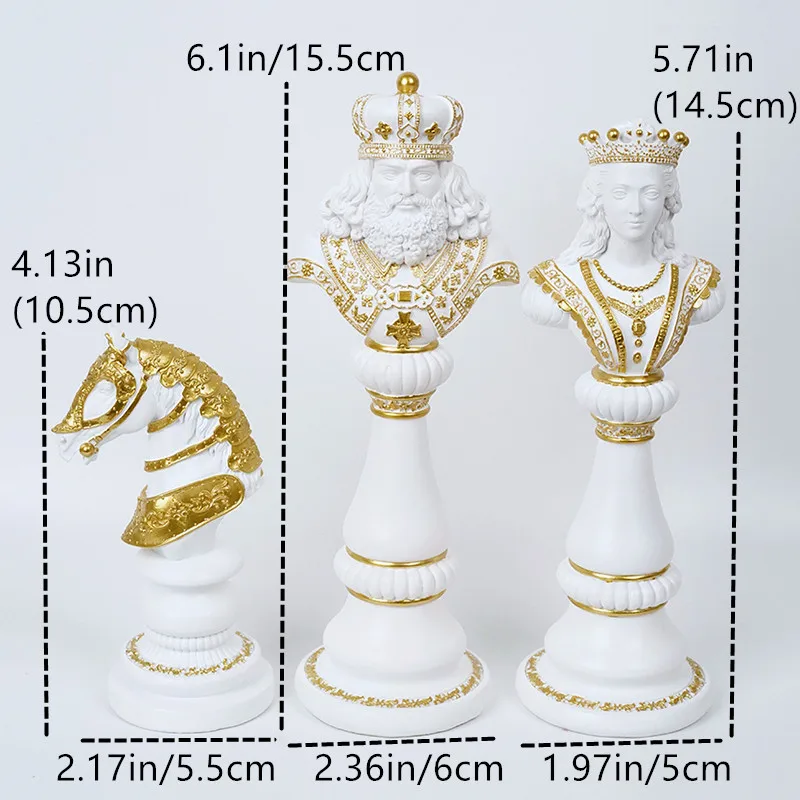 Resin Statue Home Decor Modern Decorative Sculpture And Figures Living Room Decoration Desk Office Table King Chess Dropshipping