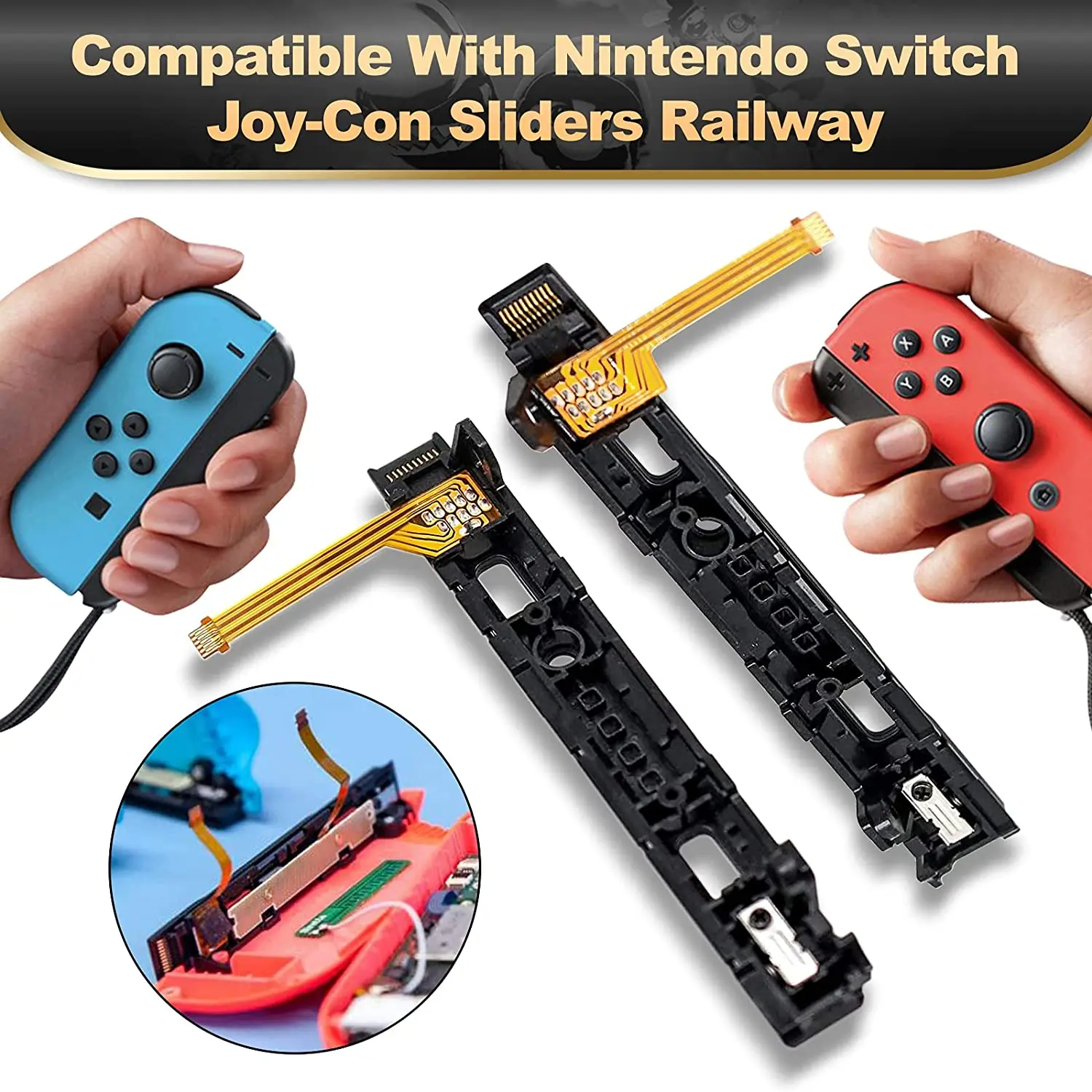 28 in 1 NS Joycon Joystick Replacement Repair Kit Left & Right Slider Metal Buckles For Nintend Switch Lite/Oled Accessories