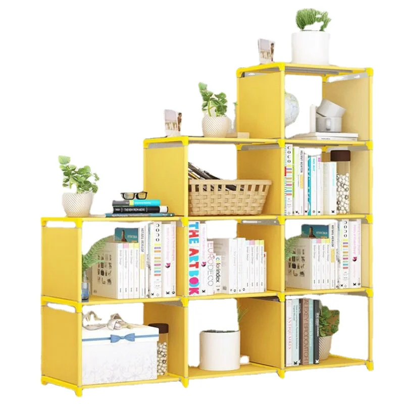 New Simple Book Shelf Floor Shelf Double-row Bookcase Student Child Combination Home Vertical Movable Storage Assembly Bookcase