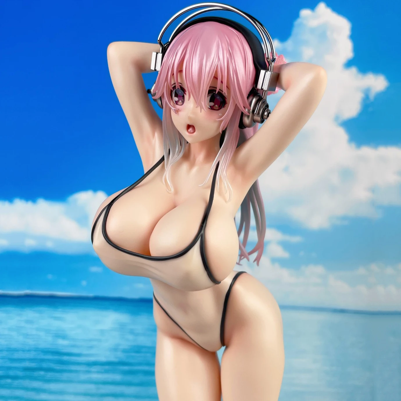 25CM SoniComi Super Sonico Dream Tech 1/7 White Swimsuit Sexy Girl Anime Action Figures PVC Hentai Collection Doll Model Toys