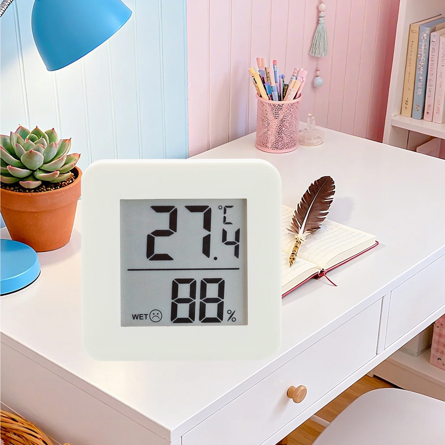 Mini Indoor Home Use Temperature Humidity Meter Baby Room Digital Display Wall Mounted Electronic Thermometer
