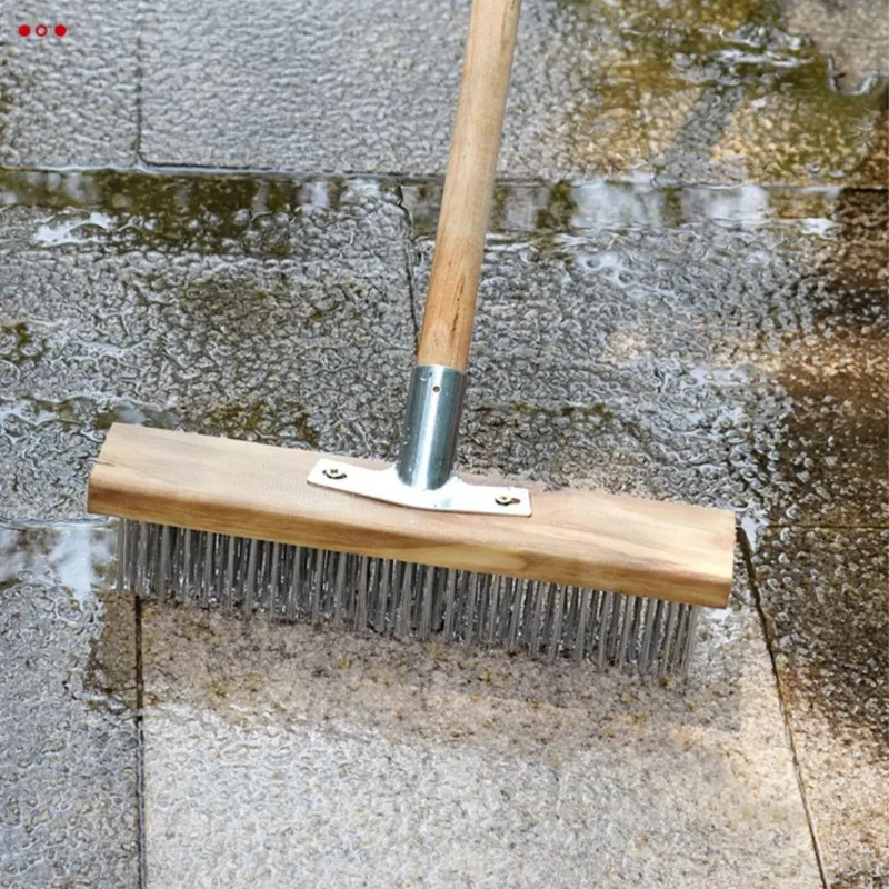 Swimming pool cleaning brush Landscape fish pool cleaning Floor removal Moss long handled stainless steel wire brush