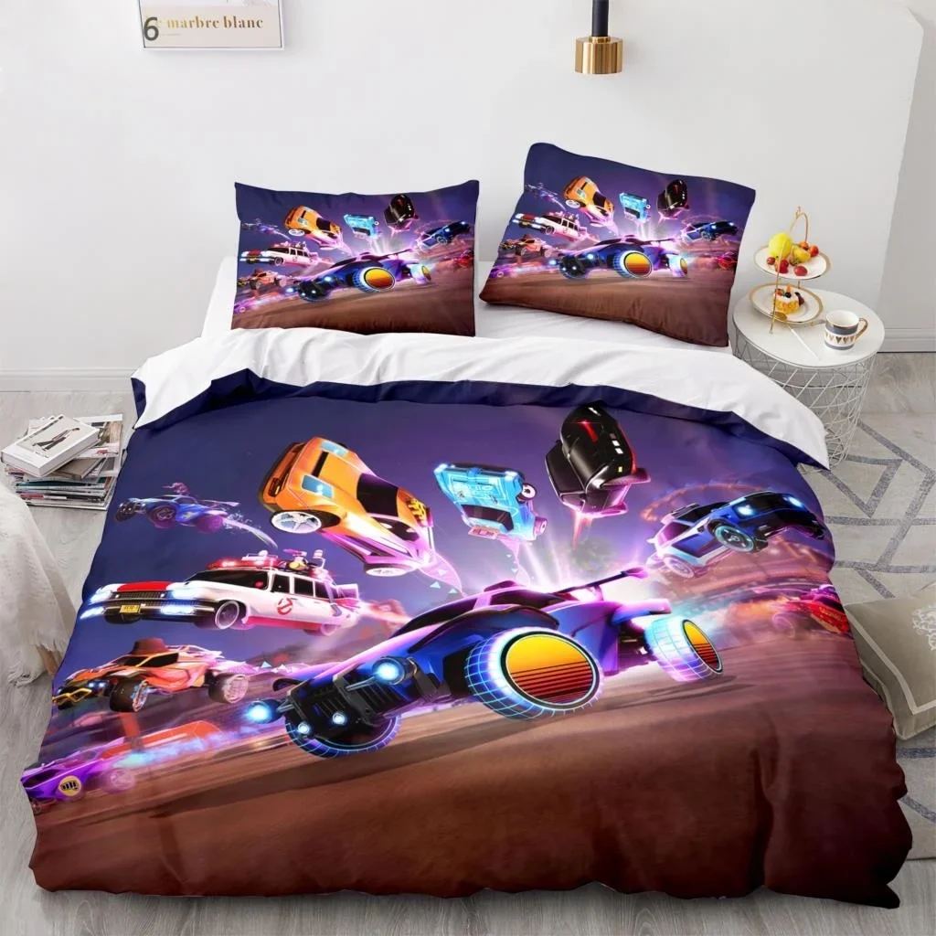 Jogo foguete liga conjunto de cama colcha único gêmeo completo queen king size carro conjunto quarto das crianças capa edredão design quente