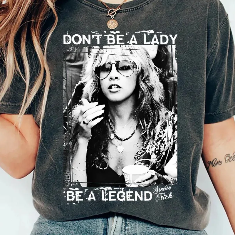 Don't Be A Lady Be A Legend Letter Print Graphic Tee Unisex Cotton T Shirt Men's Women Streetwear Oversized Loose Short Sleeve