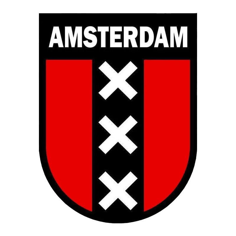 Sticker decal car bike motorcycle souvenir flag city of amsterdam shield