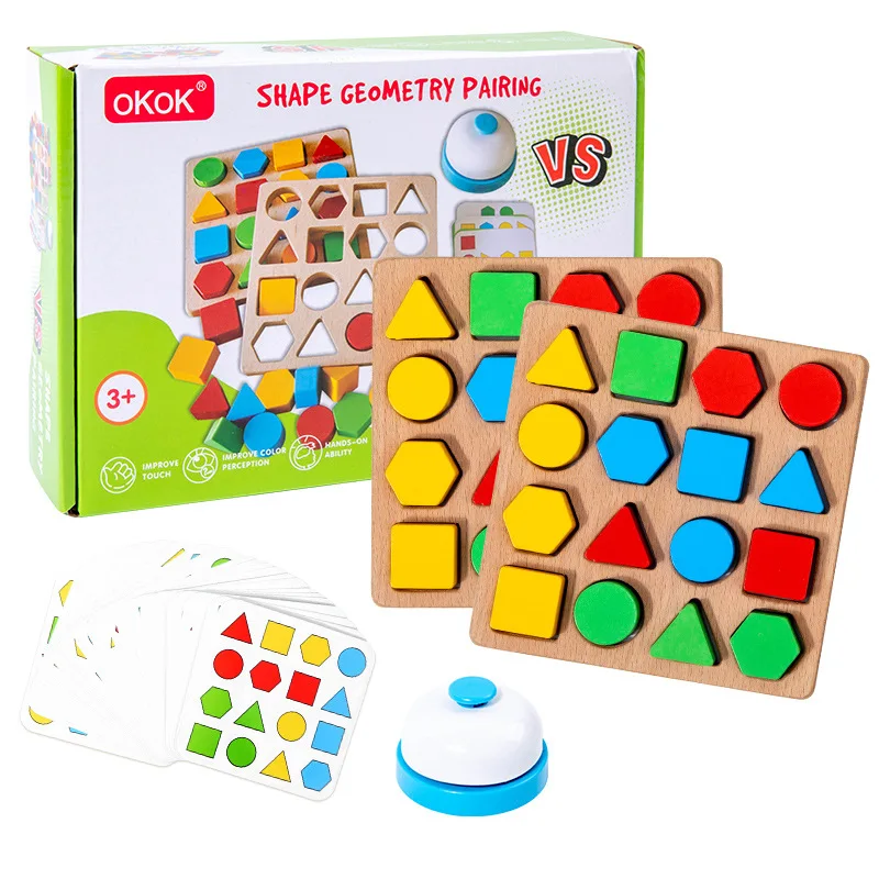 Shape Sorter Toy My First Wooden 32 Building Blocks Geometry Learning Matching Sorting Gifts Didactic Classic Toys for Toddlers