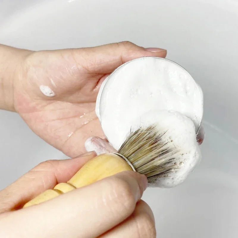 كريم حلاقة رجالي مصنوع يدويًا بملمس ناعم صابون حلاقة اللحية للرجال شريط كثيف يحافظ على الوجه طازجًا ونظيفًا من رغوة الحلاقة العضوية