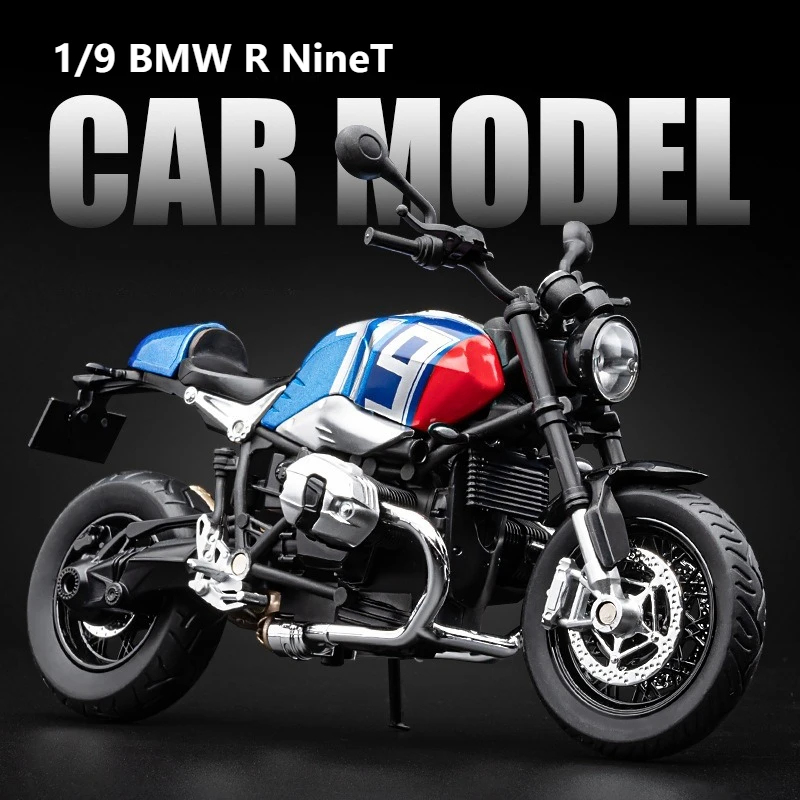 

1:9 BMW R NineT уличный автомобиль из сплава, ретро спортивная модель мотоцикла, литая под давлением металлическая гоночная звуковая лампа, детская игрушка в подарок