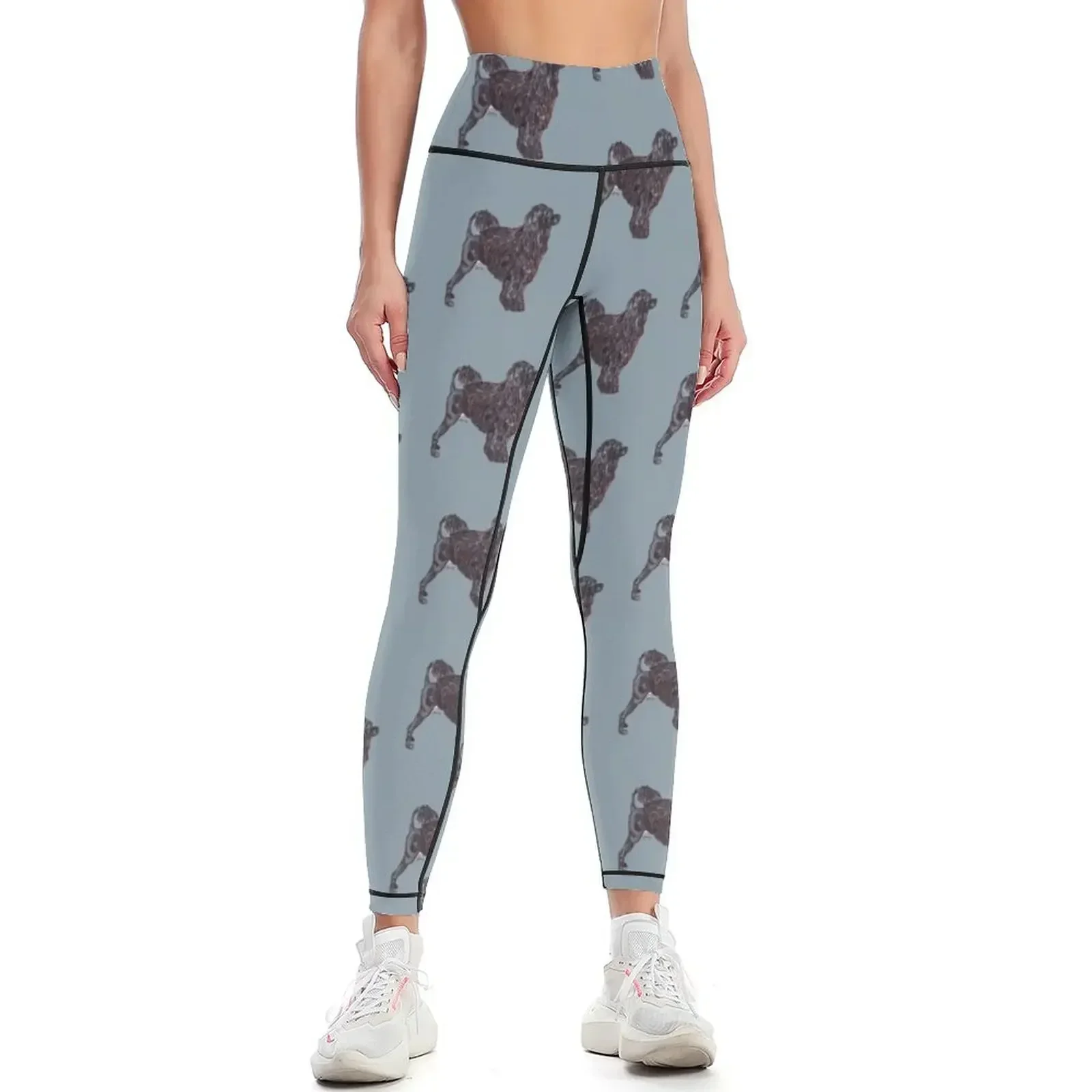 

Portuguese Water Dog Breed Show Stack Stand Leggings joggers for gym's sportswear gym wear legings for fitness Womens Leggings