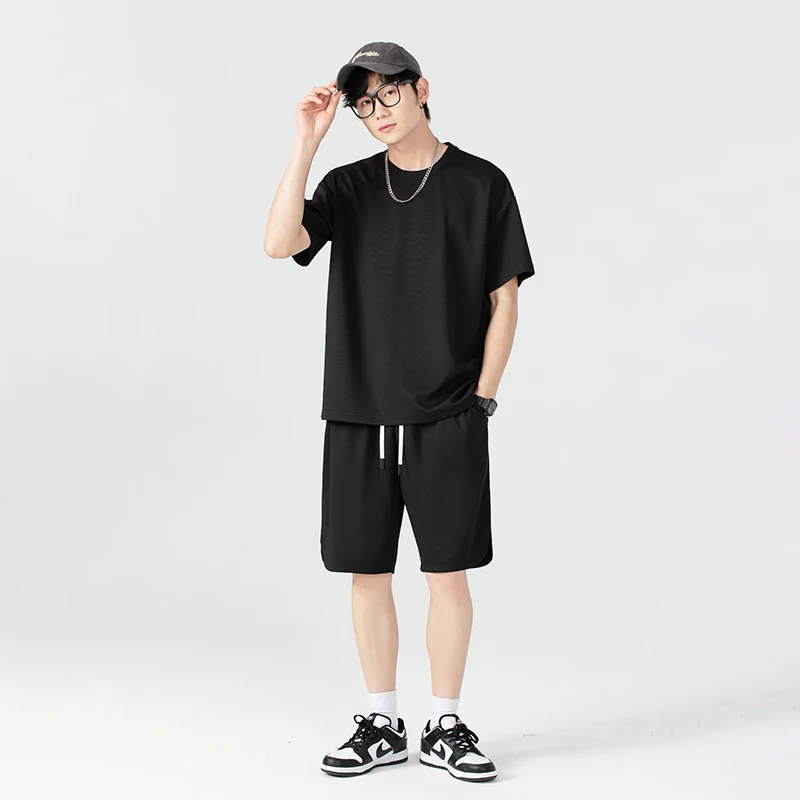 

Outdoor High-quality Lightweight Breathable Sports Casual Short Sleeved Shorts Couple Set Comfortable Loose Two-piece Set