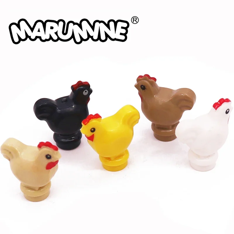 Marumine 95342 pb01 Chicken Farm Animals 20PCS MOC Bricks Model Kit Building Blocks DIY Construction Accessories Parts for Kids