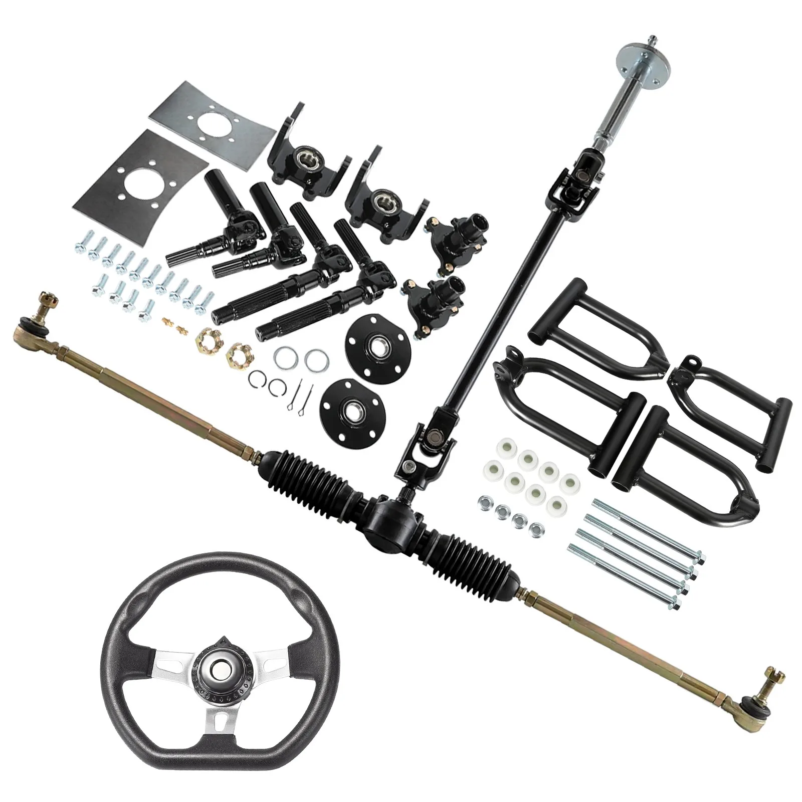 TDPRO Go kart 4 Wheel Drive Axle kit Front Steering Wheel Rack Suspension Swing Arm Accessories ATV&UTV