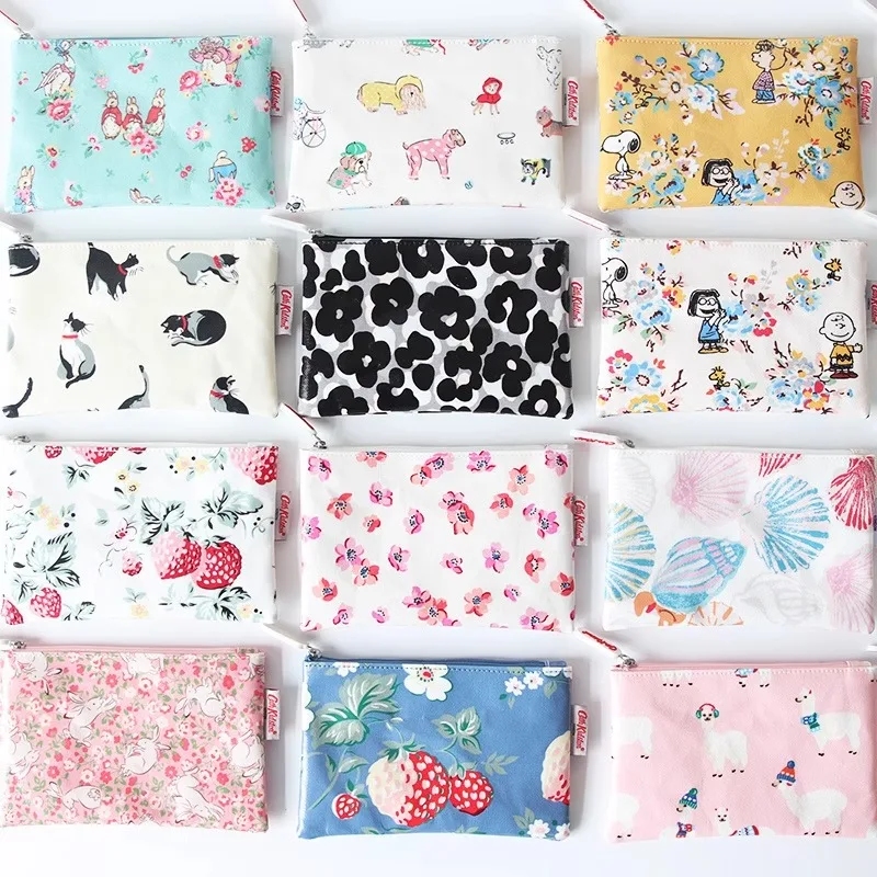 Cath Kidston Snoopy Coin Purse 18*11cm Handheld Makeup Bag Casual UK Waterproof Oil Cloth Printed Bag