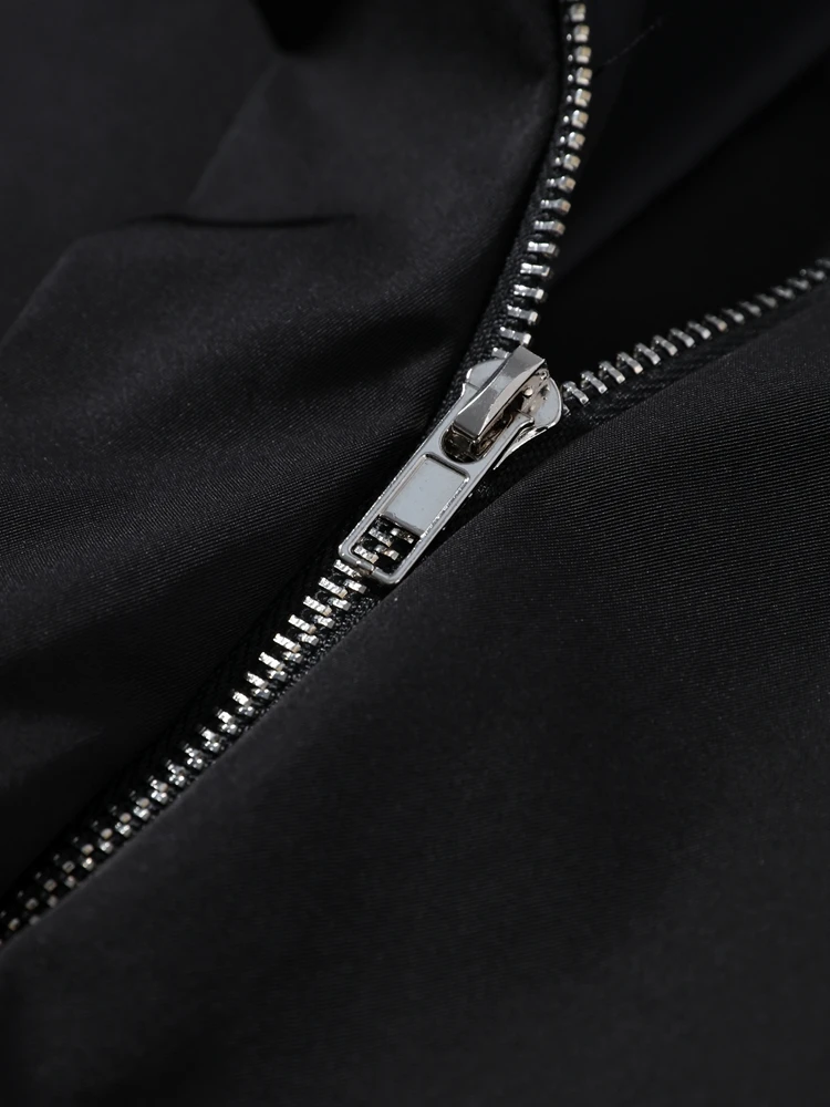 Stehkragen Langarm Oversize-Jacken für Damen Streetwear Große Taschen Kordelzug Taillenschnürung Schlanke Mäntel Frühling Damen-Oberbekleidung – Detail 8