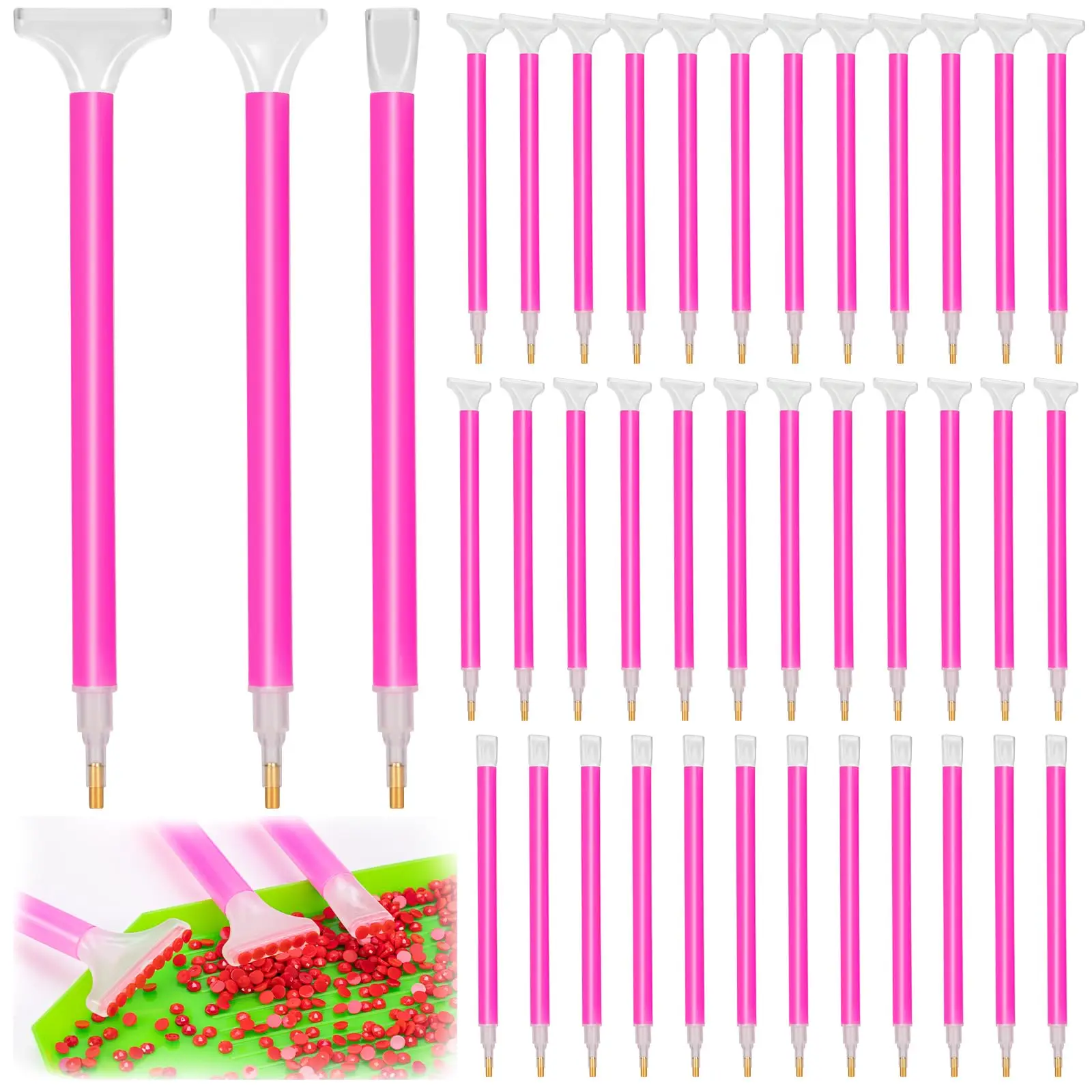 10 Pack Diamond Art Painting Pens 5D Diamond Embroidery Art Pens with 3 Drill Sizes, Efficient Diamond Art Pens Tools for DIY