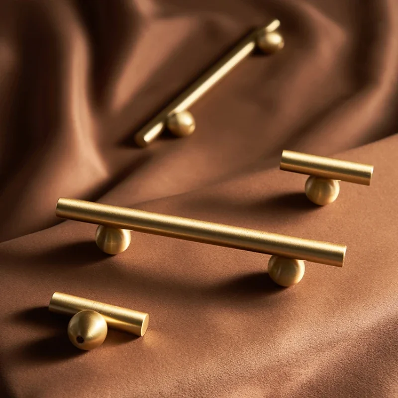 Brass Cabinet Handle Creative New High-end Modern Minimalist Drawer Cabinet Wardrobe Door  Light Luxury Cabinet Long Handle